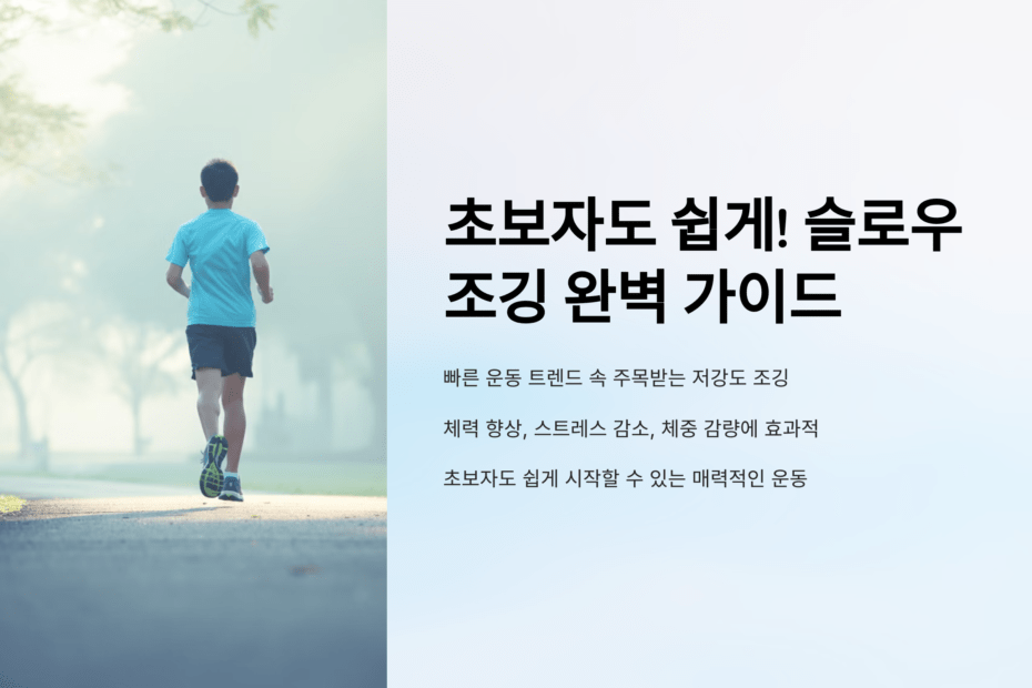 초보자도 쉽게! 슬로우조깅 완벽 가이드