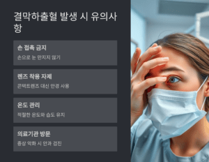 결막하출혈 발생 시 유의사항