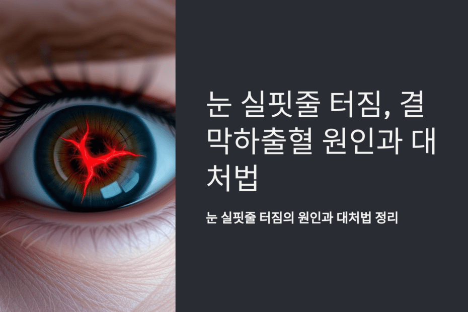 눈 실핏줄 터짐, 결막하출혈 원인과 대처법 완벽 정리!